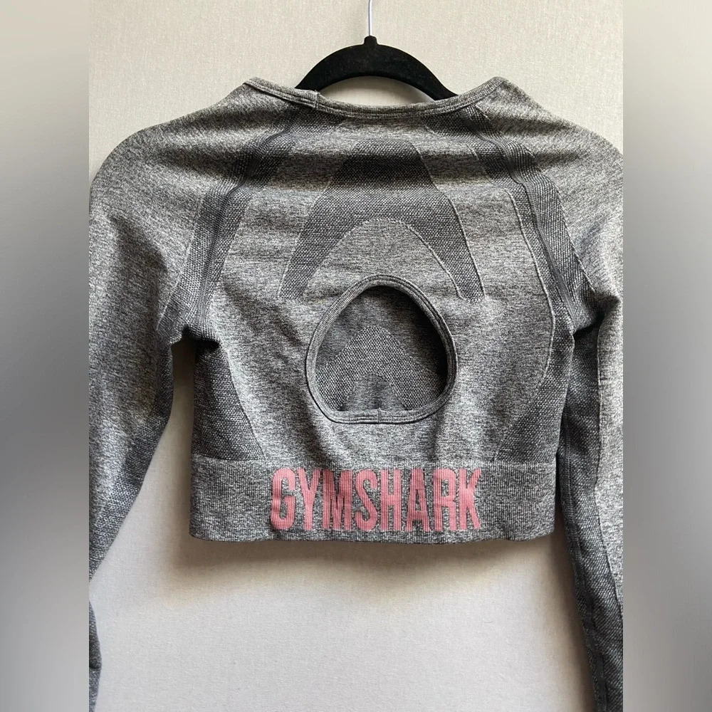 Gymshark Flex long Sleeve Seamless Crop Top 15” PTP (XS) - Picture 7 of 9